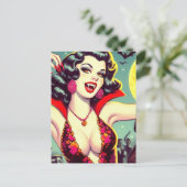  Vampier Horror Meisje Briefkaart (Staand voorkant)