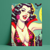  Vampier Horror Meisje Briefkaart