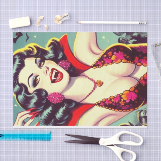 Vampier Horror Meisje Tissuepapier (Craft)