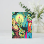 vampier horror strips briefkaart (Staand voorkant)