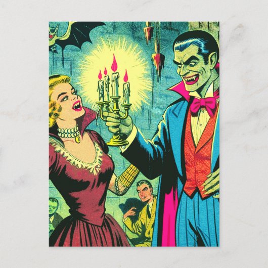  vampier horror strips briefkaart (Voorkant)