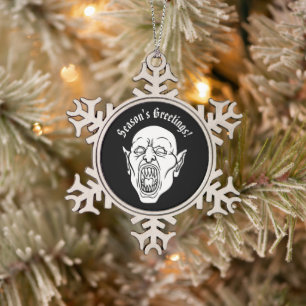 Vampier Horror Tin Sneeuwvlok Ornament