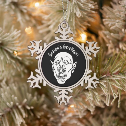Vampier Horror Tin Sneeuwvlok Ornament (Boom)
