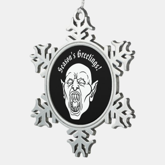 Vampier Horror Tin Sneeuwvlok Ornament (Rechts)