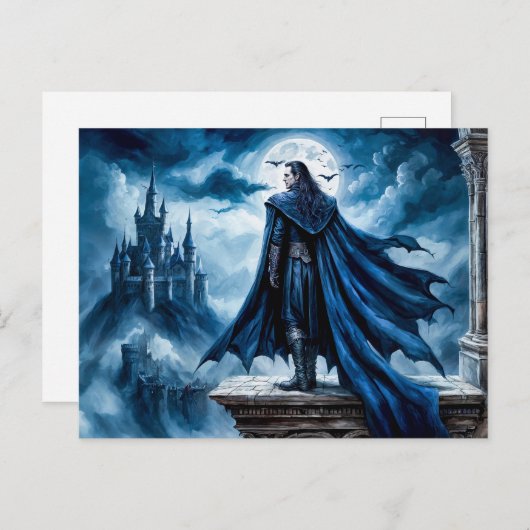 Vampier in het kasteel van Moonlit Briefkaart (Voorkant / Achterkant)