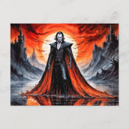 Vampier in het rode maanlicht briefkaart