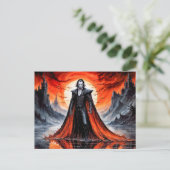 Vampier in het rode maanlicht briefkaart (Staand voorkant)
