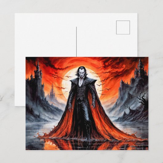 Vampier in het rode maanlicht briefkaart (Voorkant / Achterkant)
