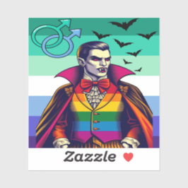Vampier in regenboogvlag kleding sticker