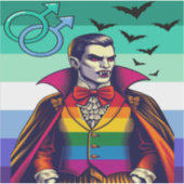 Vampier in regenboogvlag kleding sticker (Voorkant)