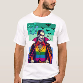 Vampier in regenboogvlag kleding t-shirt