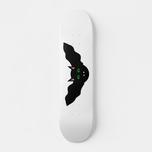 Vampier Kat Gezicht Bat Halloween Skateboard (Voorkant)