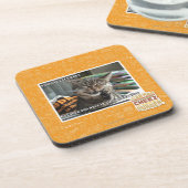 vampier-kat glimlacht bier onderzetter (Linkerzijde)