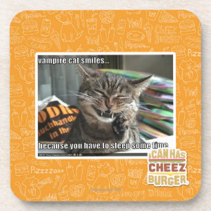 vampier-kat glimlacht bier onderzetter