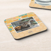 vampier-kat glimlacht drankjes onderzetter (Linkerzijde)