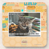 vampier-kat glimlacht drankjes onderzetter (Voorkant)