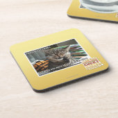 vampier-kat glimlacht drankjes onderzetter (Linkerzijde)