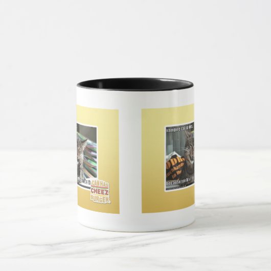 vampier-kat glimlacht mok (Midden)