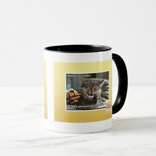 vampier-kat glimlacht mok (Voorkant rechts)