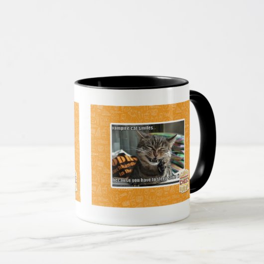 vampier-kat glimlacht mok (Voorkant rechts)
