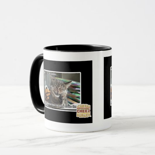 vampier-kat glimlacht mok (Voorkant links)