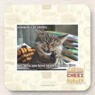 vampier-kat glimlacht onderzetter