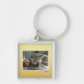 vampier-kat glimlacht sleutelhanger (Voorkant)