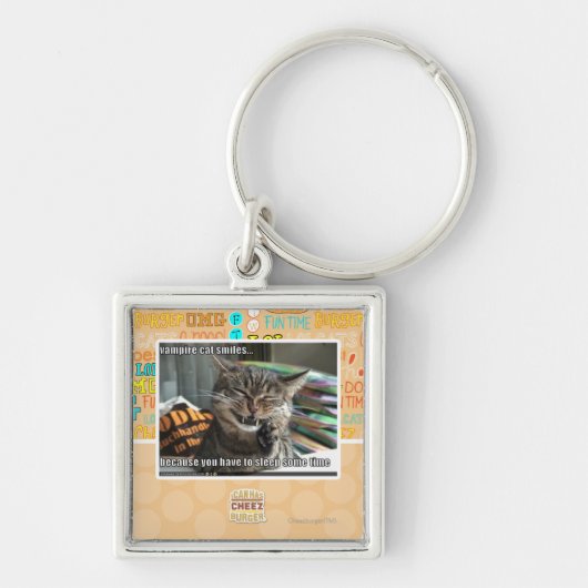 vampier-kat glimlacht sleutelhanger (Voorkant)