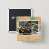 vampier-kat glimlacht vierkante button 5,1 cm (Voorkant /achterkant)