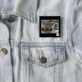 vampier-kat glimlacht vierkante button 5,1 cm (In situ)