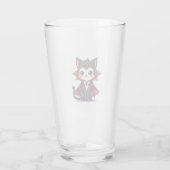Vampier Kat � Leuke Halloween Huisdier T-shirt Glas (Achterkant)