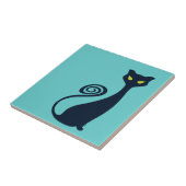 Vampier Kat met groene ogen Tegeltje (Zijkant)