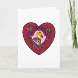 Vampier Lady Valentine Blond Haar Feestdagen Kaart