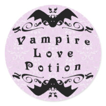 Vampier Liefde Potion Halloween Ronde Stickers