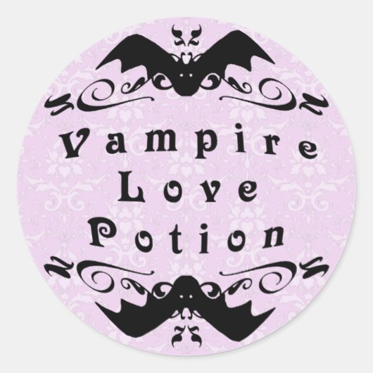 Vampier Liefde Potion Halloween Ronde Stickers (Voorkant)