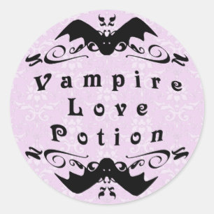 Vampier Liefde Potion Halloween Ronde Stickers
