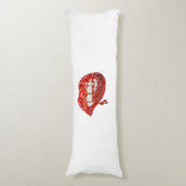 Vampier Lippen in Faux Glitter met Druppelend Bloe Lichaamskussen (Voorkant Verticaal)