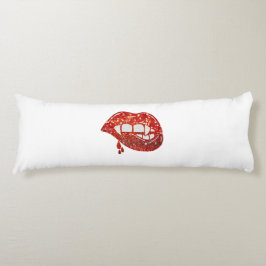 Vampier Lippen in Faux Glitter met Druppelend Bloe Lichaamskussen