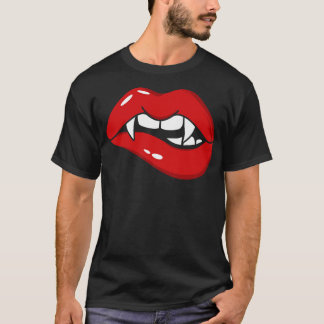 Vampier lippen met Fang T-shirt