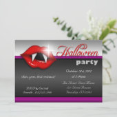 Vampier Lips Halloween Feest Uitnodigingen (Staand voorkant)