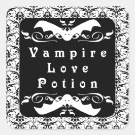 Vampier Love Potion (zwart) Halloween Stickers