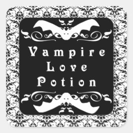Vampier Love Potion (zwart) Halloween Stickers