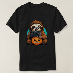 Vampier Luiaard Fotograaf Halloween Spooky & Fun T-shirt