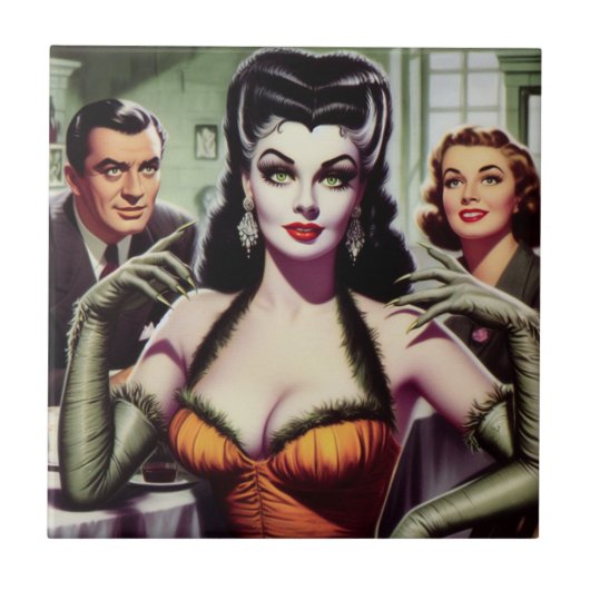 vampier meisje tegeltje (Voorkant)