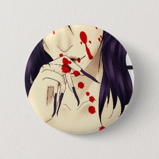 Vampier met bloed ronde button 5,7 cm (Voorkant)