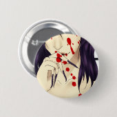 Vampier met bloed ronde button 5,7 cm (Voorkant /achterkant)