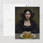 Vampier met een Pasta Diner Briefkaart (Voorkant / Achterkant)
