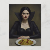 Vampier met een Pasta Diner Briefkaart (Voorkant)