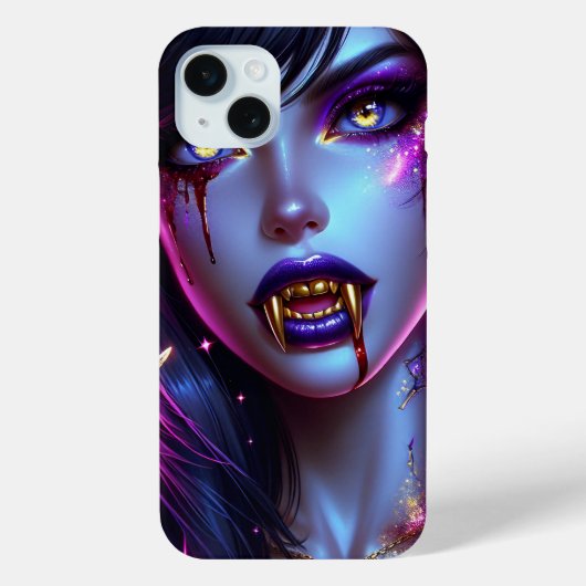 Vampier met Gouden Fangs Ai Art Case-Mate iPhone Case (Achterkant)