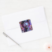 Vampier met Gouden Fangs Ai Art Vierkante Sticker (Envelop)